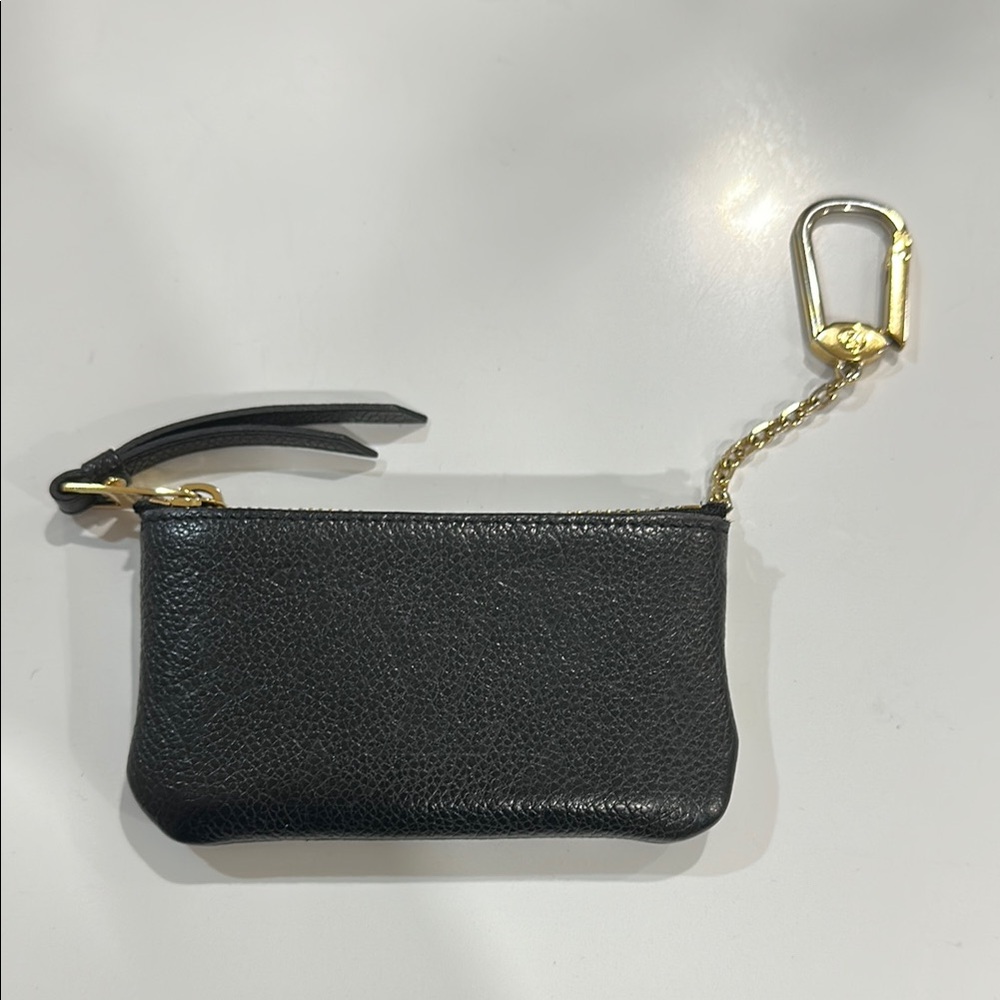 Black Leather Keychain Pouch - image 2